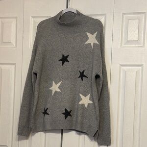 Tahari Gray Sweater with Star Design NWOT